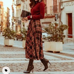Flannel Midi Skirt